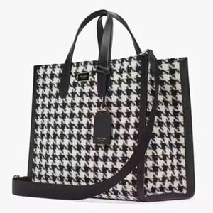 NEW Kate Spade Manhattan Houndstooth Tweed Large Tote